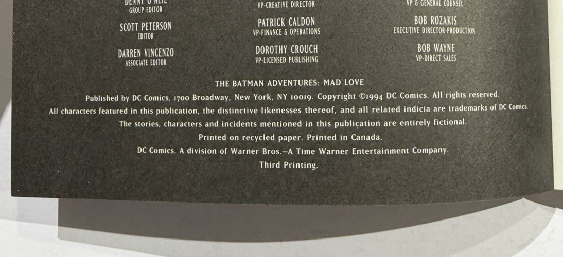 DC Comics: Batman Adventures Mad Love Early Harley Quinn 1994 JOKER