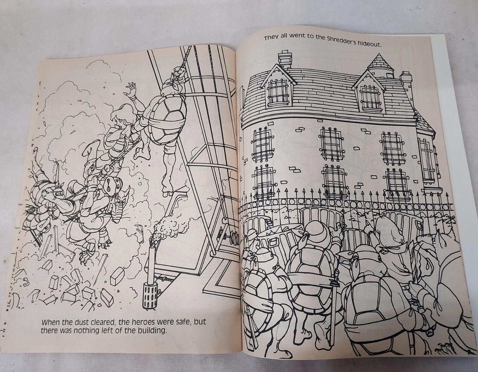 1988 TEENAGE MUTANT NINJA TURTLES Adventures to Color Coloring Book 3 Used Pages