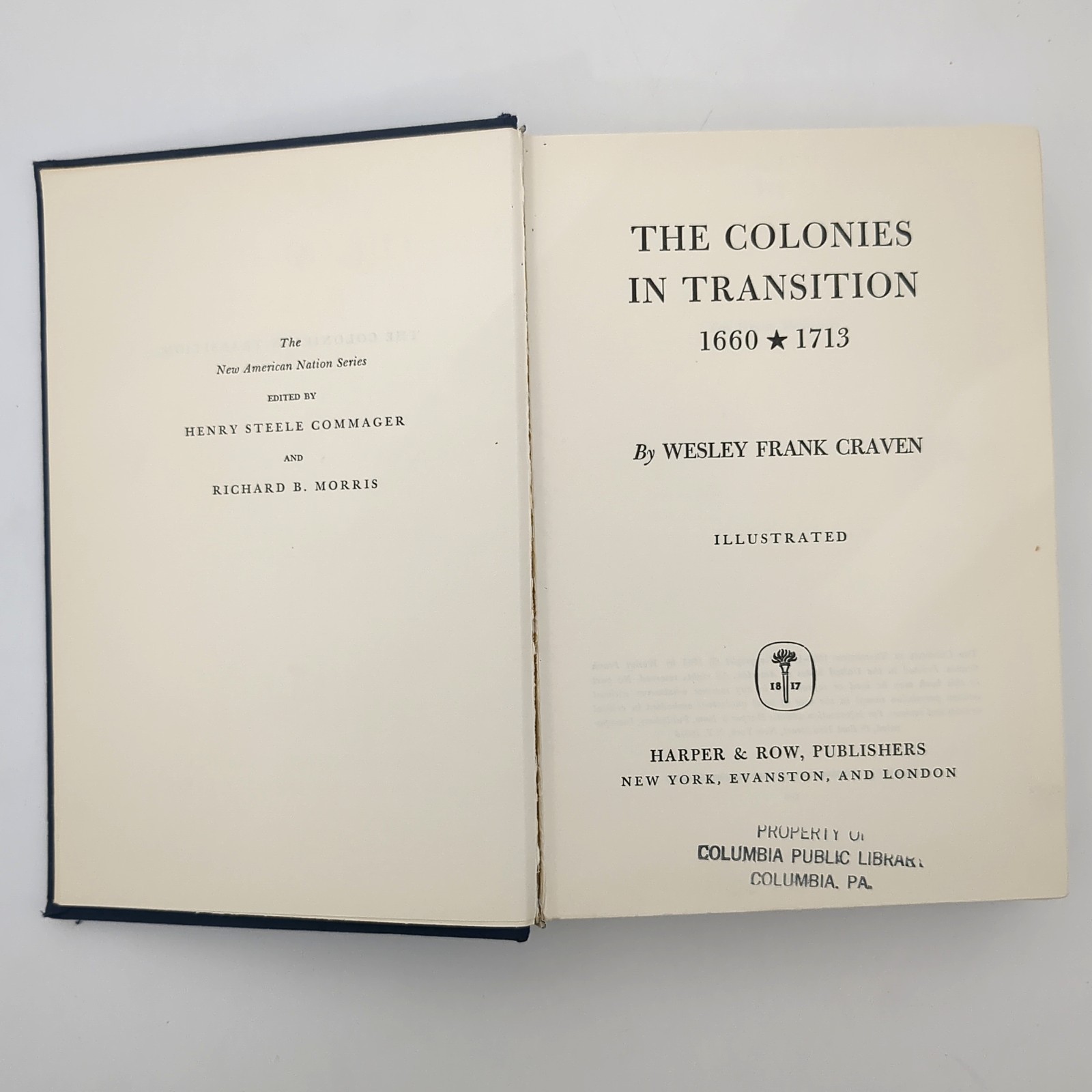 The Colonies In Transition 1660 to 1713 Hardcover Book Wesley Craven 1968
