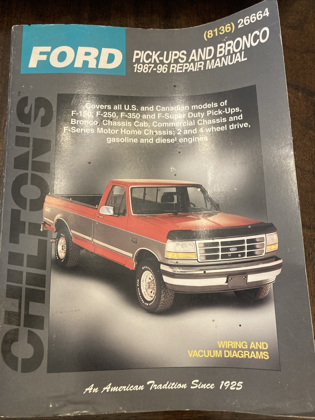 CHILTON CHI26664 TCC FORD PICKUPS AND BRONCO 87-96 Repair Manual Book Htf