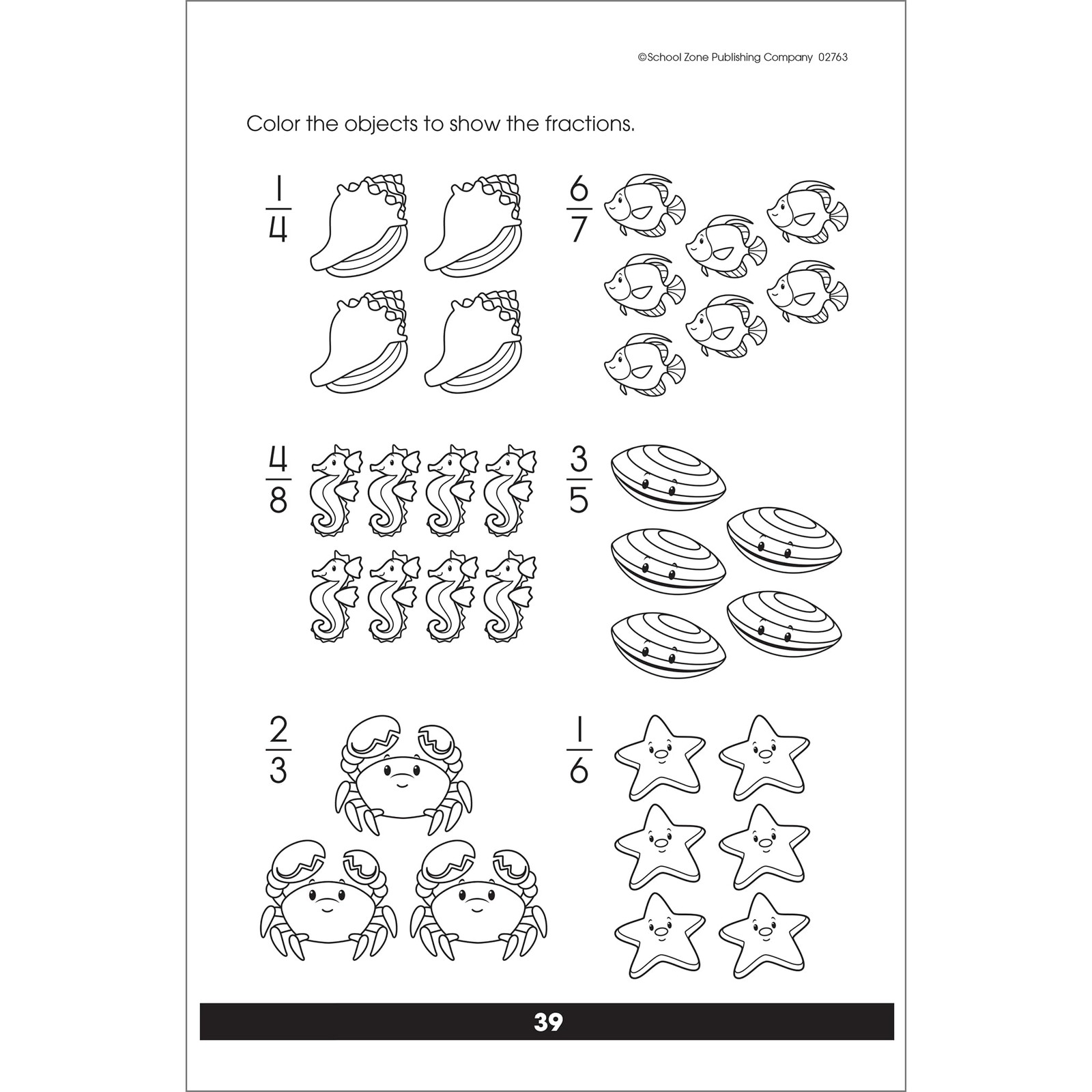 School Zone Make Fractions Workbook: 48 Pages, 1st Grade, 2nd Grade,…