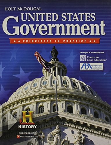 UNITED STATES GOVERNMENT: PRINCIPLES IN PRACTICE By Holt Mcdougal – Hardcover VG
