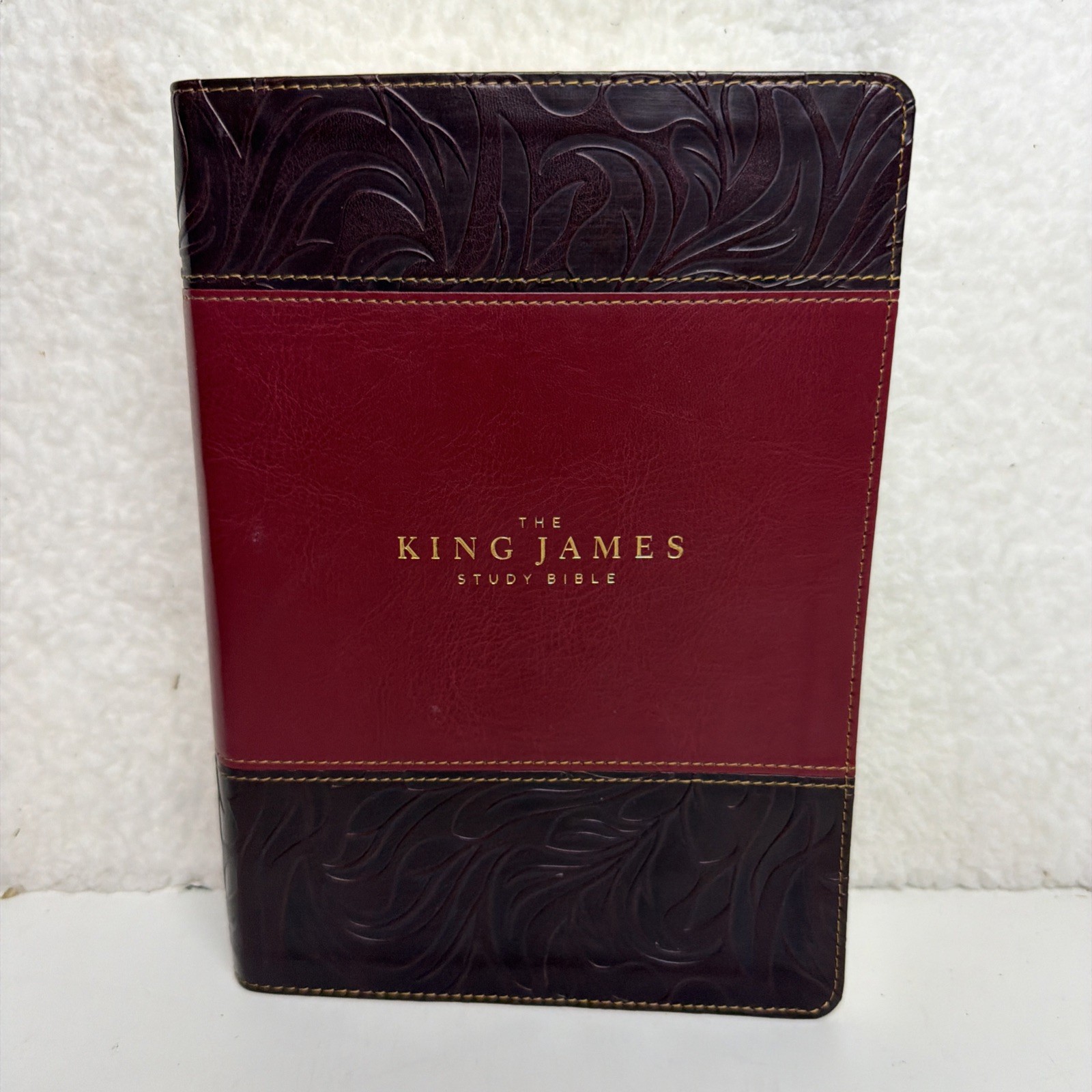King James Study Bible Full-Color Edition by Thomas Nelson Burgundy Faux Leather