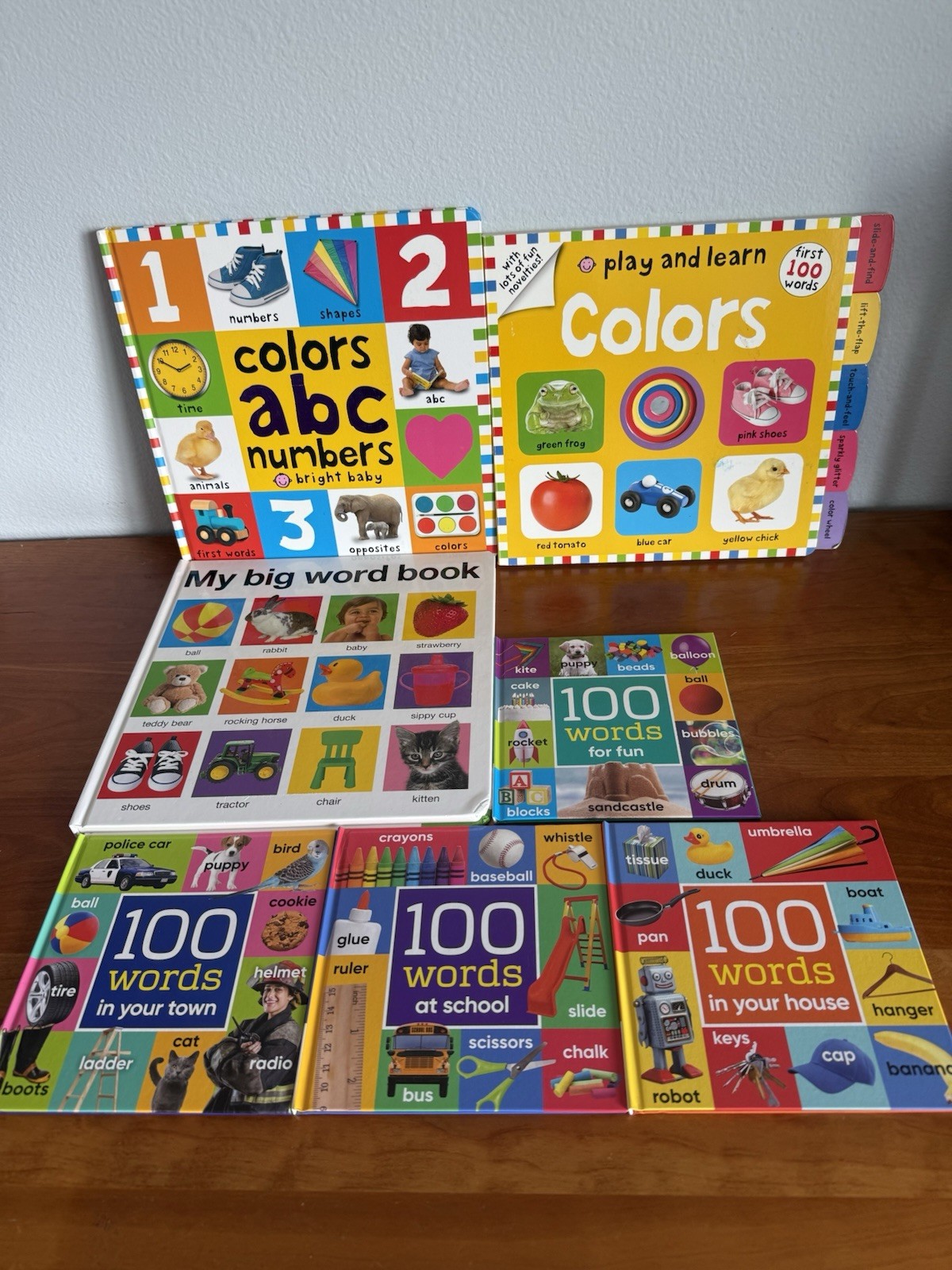 Priddy Books: Colors, ABCs, Numbers, Big Word Book & 4 x 100 word books – school