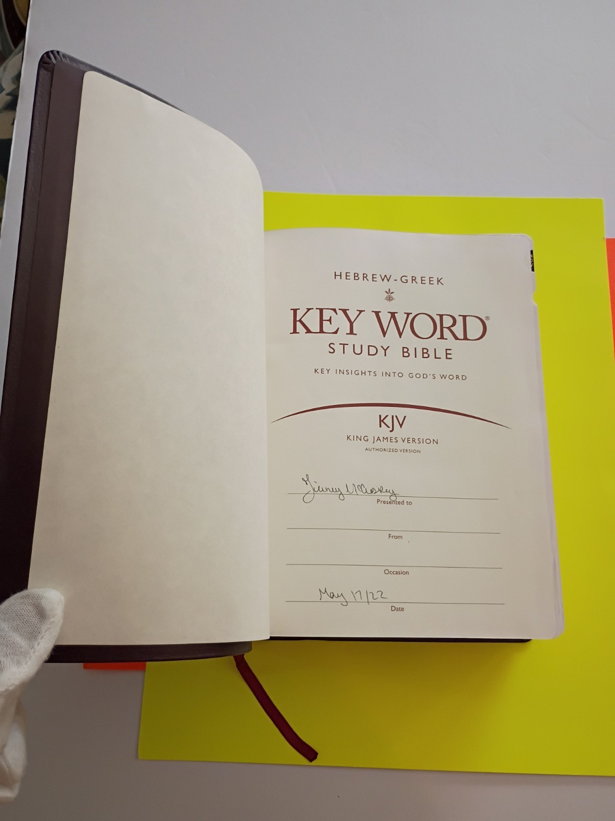 AMG KJV Hebrew-Greek Key Word Study Bible Warren Patrick Baker Bonded Index maps