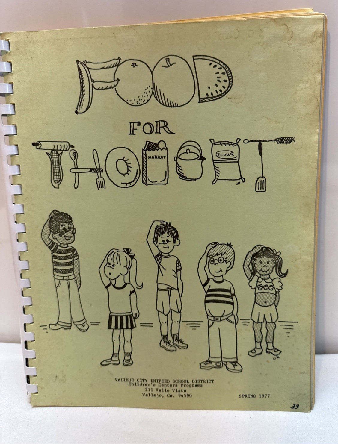 Vintage 1977 Food For Thought Recipes Cook Book Cooking Vallejo City School