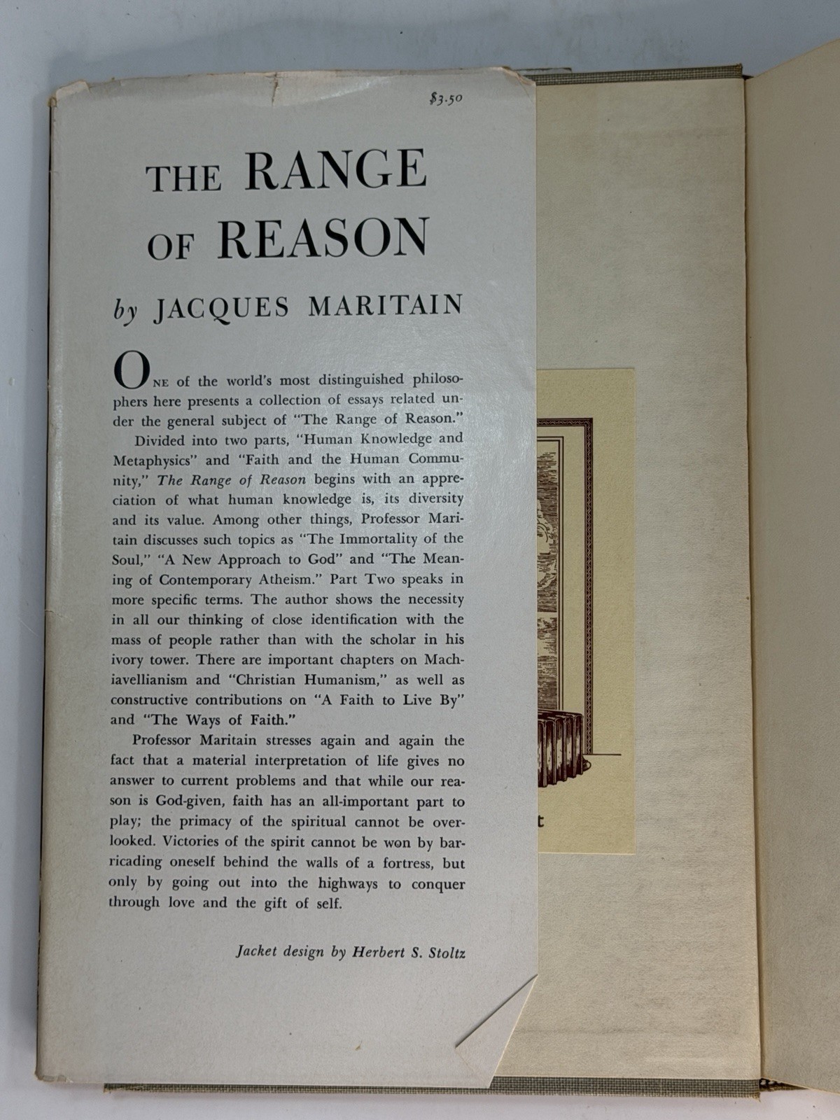 🧠 The Range of Reason: Jacques Maritain 1957 Scribner HC/DJ Philosophy Gem 📖