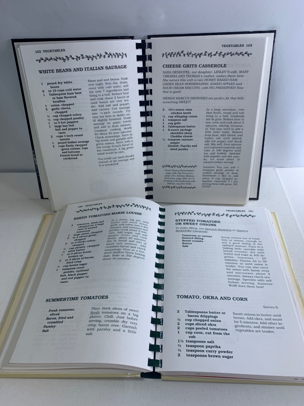 Cooking & Gardening With Dianne Cage & Dianne II Cook & Tell Spiral Bound Lot