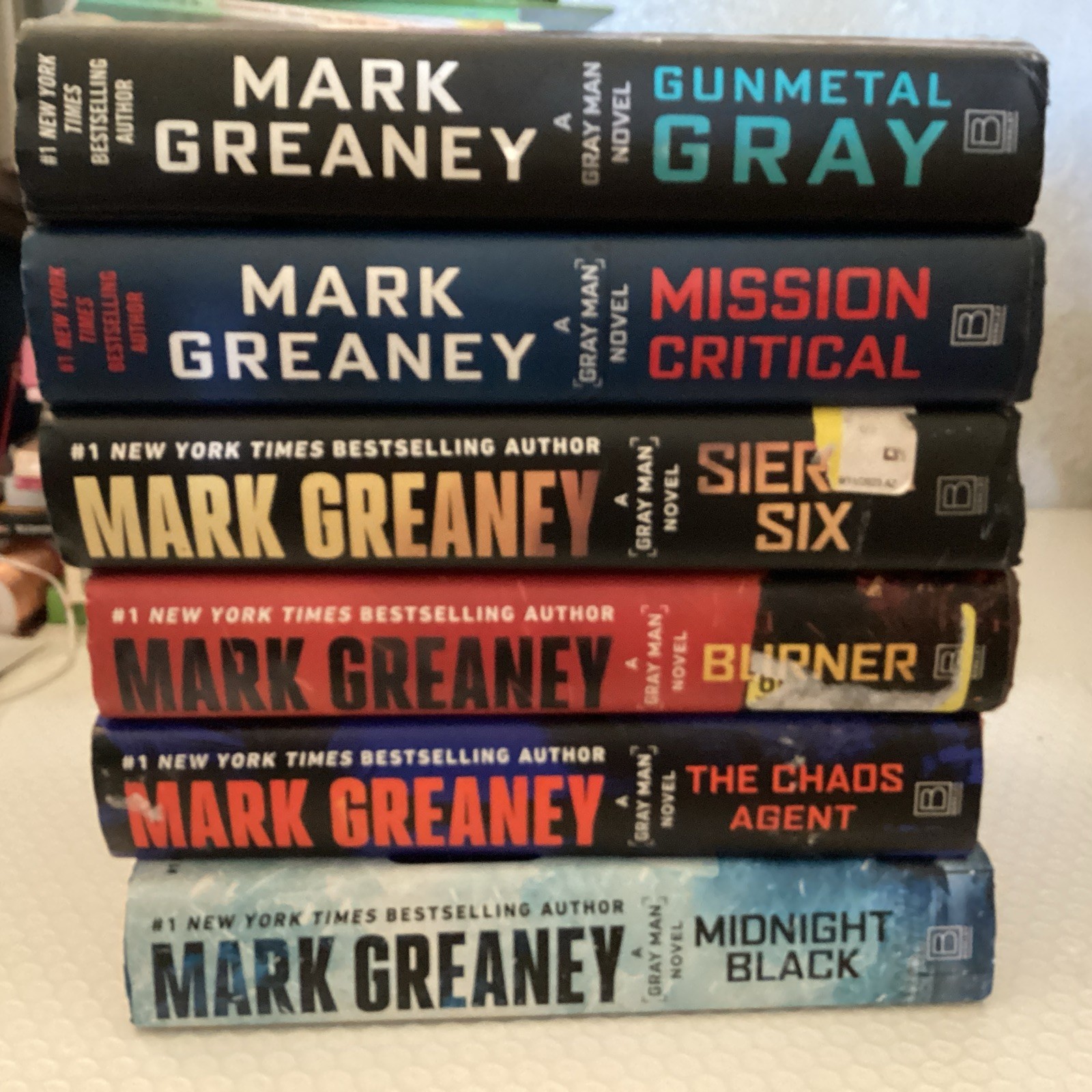 Lot 6 HC Mark Greaney GRAY MAN Series 6,8, 11-14 Midnight Black~Chaos Agent