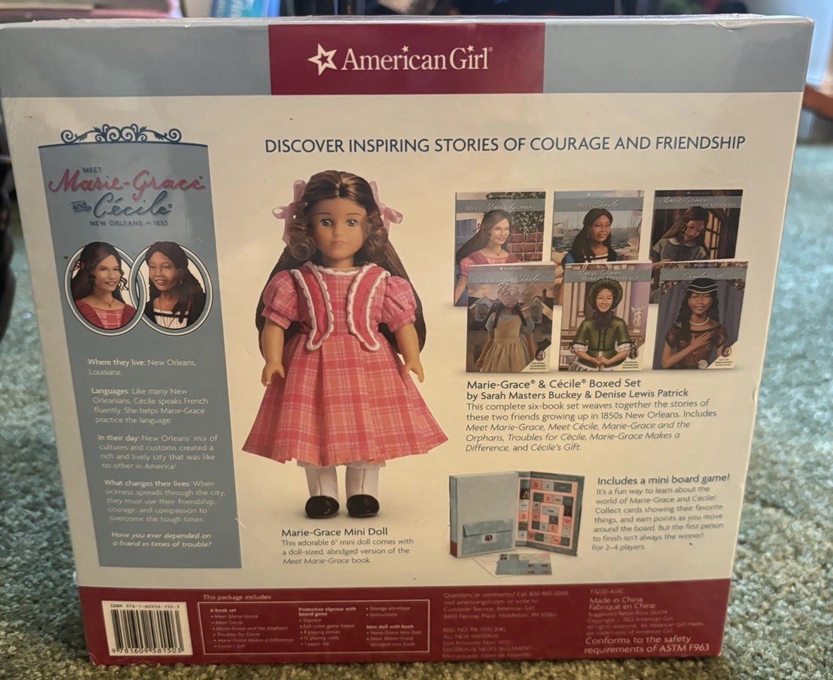 American Girl Cecile and Marie-Grace Boxed 6 Book Set & Marie-Grace Mini Doll