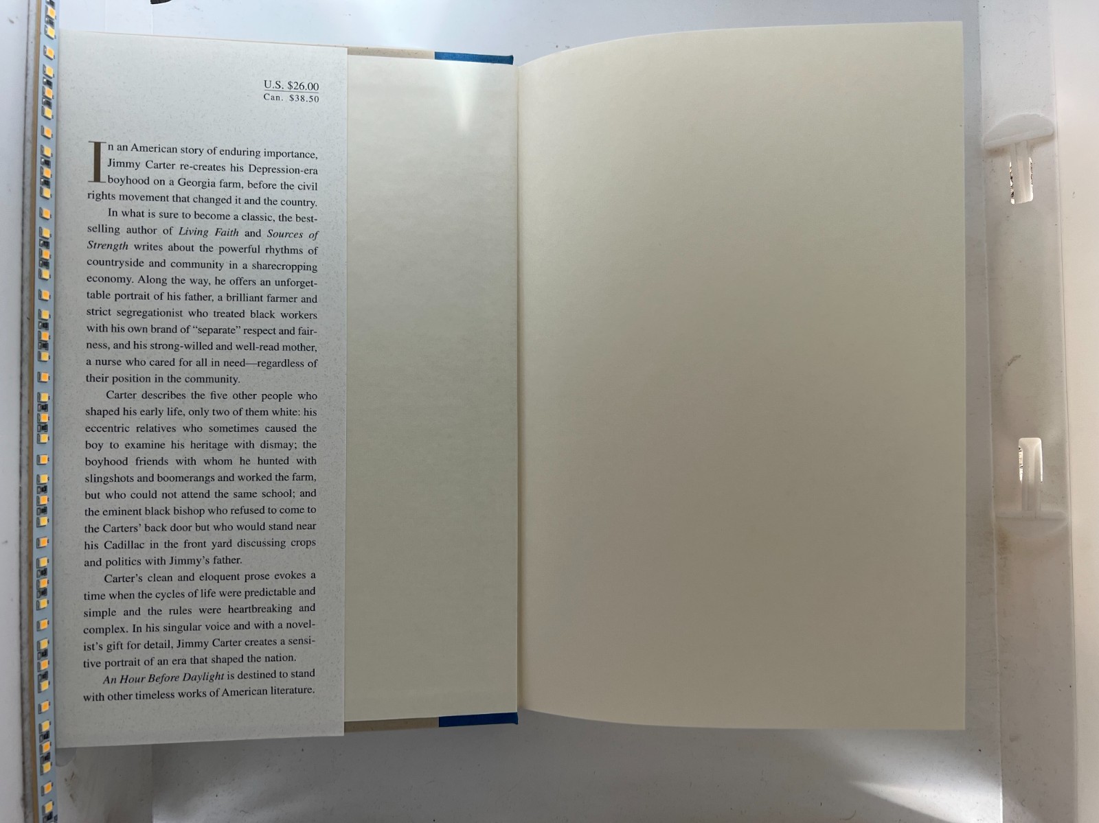 An Hour Before Daylight (signed by President Jimmy Carter)—NEW 1st Ed. & Print