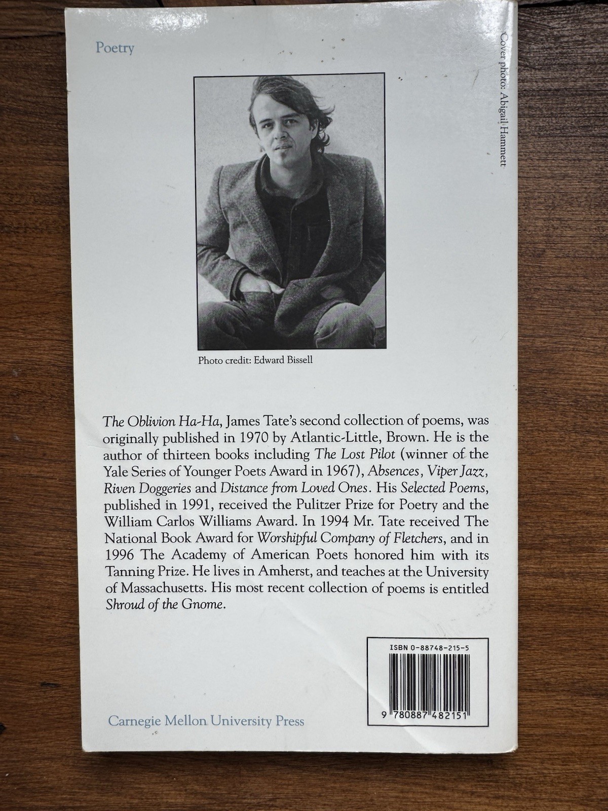 James Tate The Oblivion Ha-Ha: Sixty Poems PB Inscribed Carnegie Mellon 1997