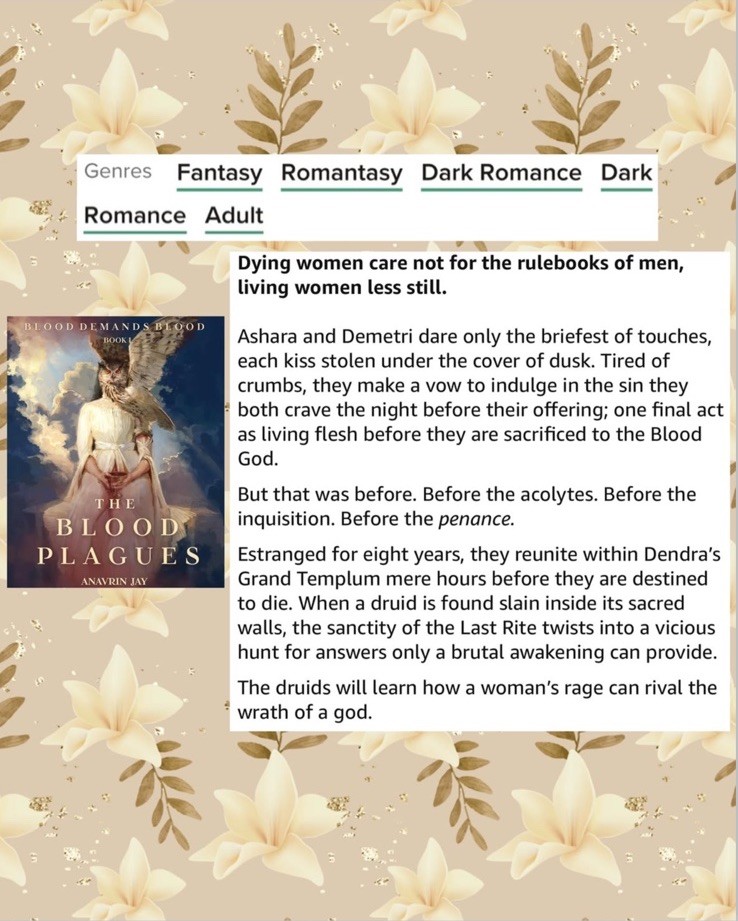 SIGNED Page & Wick Romantasy July: The blood plagues by Anavrin Jay *PRESALE*