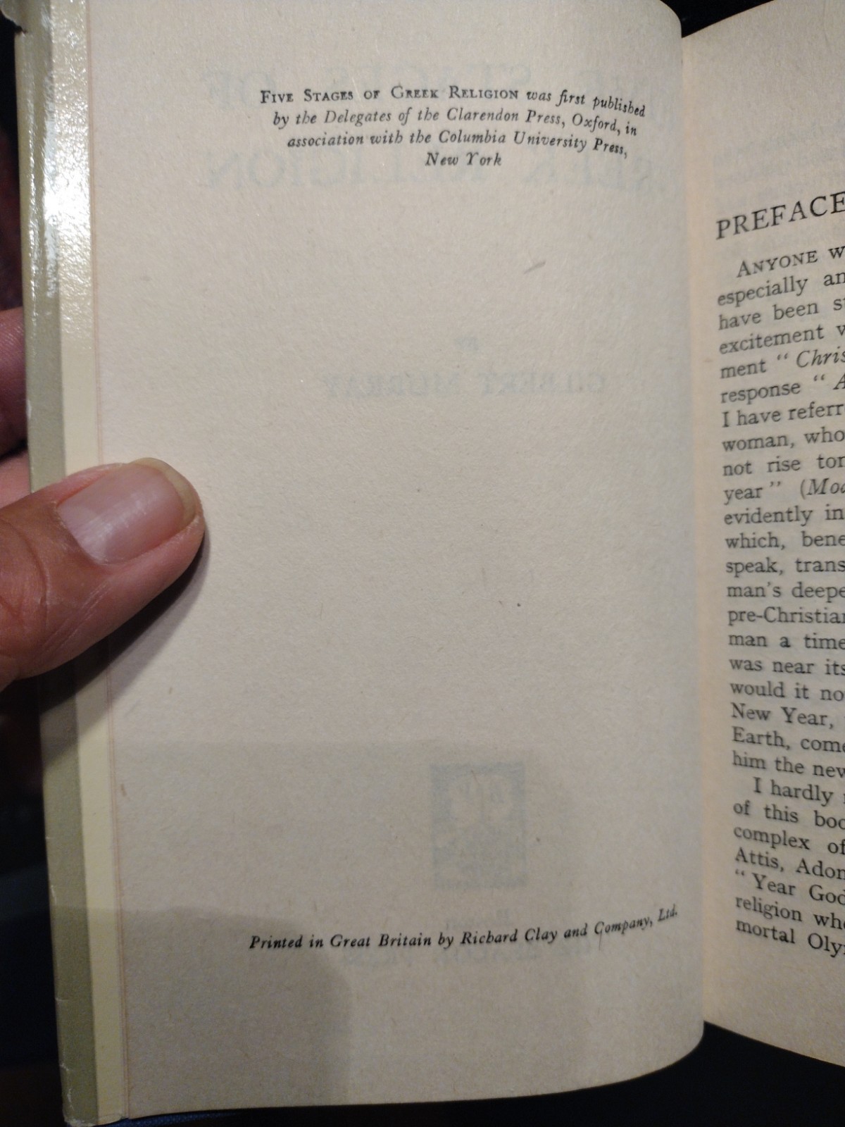 Five Stages of Greek Religion. Gilbert Murray. Beacon Press. 1951. HCDJ