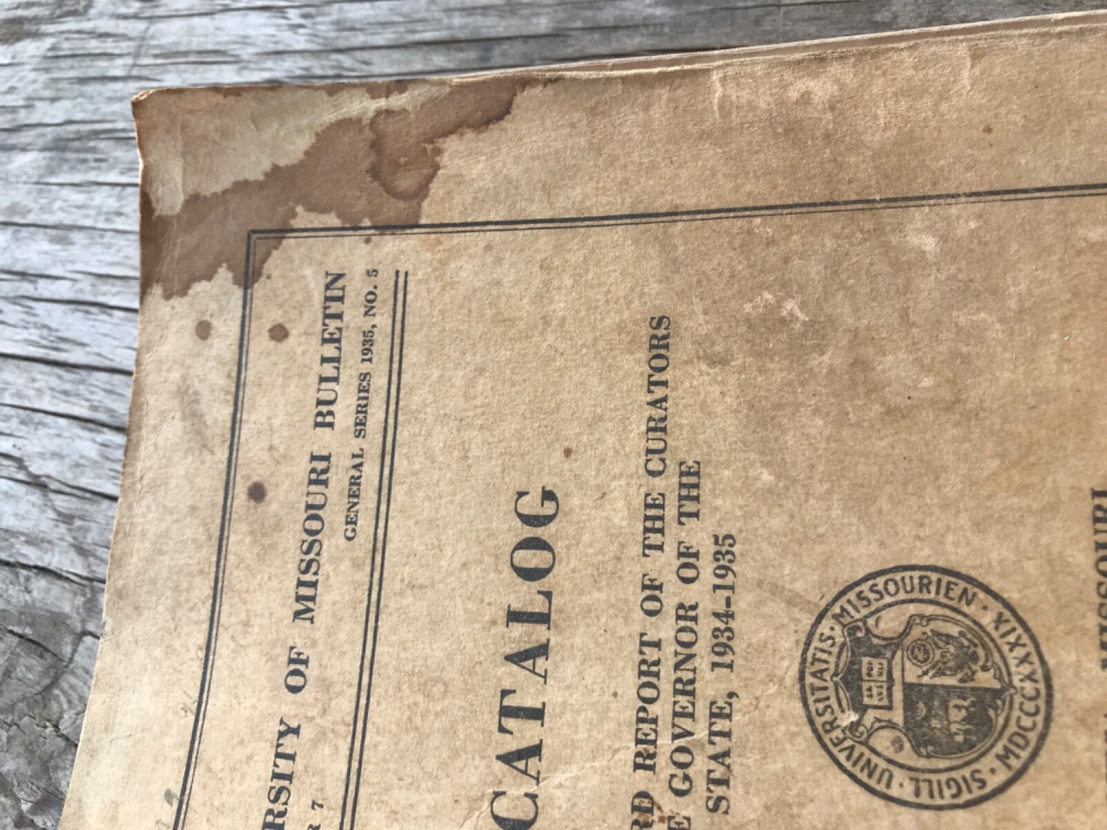1935-1936 The University of Missouri Bulletin Catalog Columbia MO 383 Pages book
