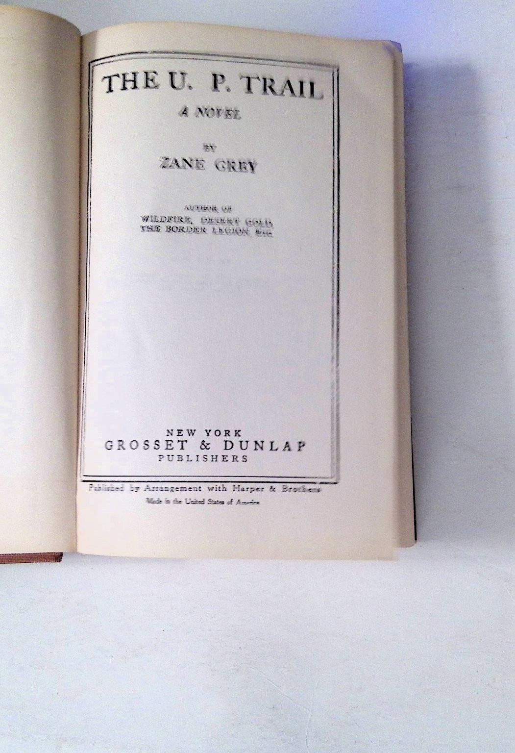 The U. P. Trail Zane Grey 1918 Western Adventure Grosset & Dunlap