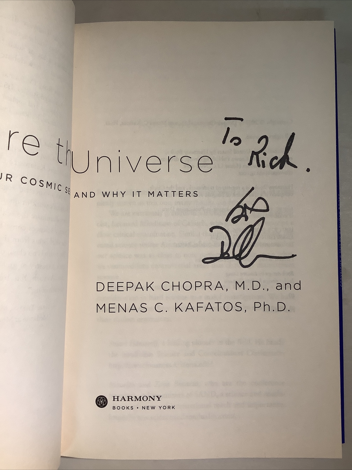 SIGNED 1st Edition – You Are The Universe (2017, Hardcover) with Dust Jacket