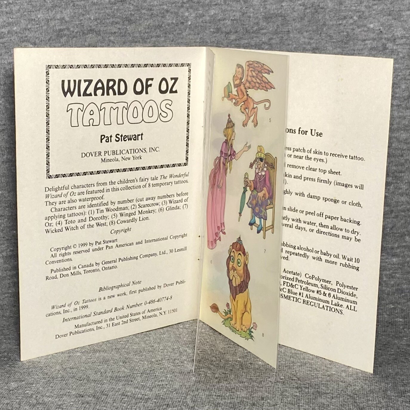*4* Vtg Dover Books- Wizard Of Oz Paper Doll, Stained Glass, Tattoos, Stencils +