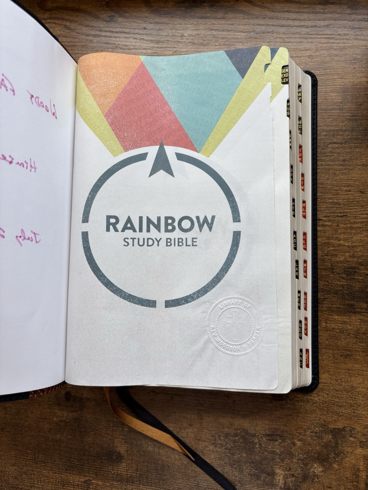 CSB Rainbow Study Bible, Black Tan Leathertouch