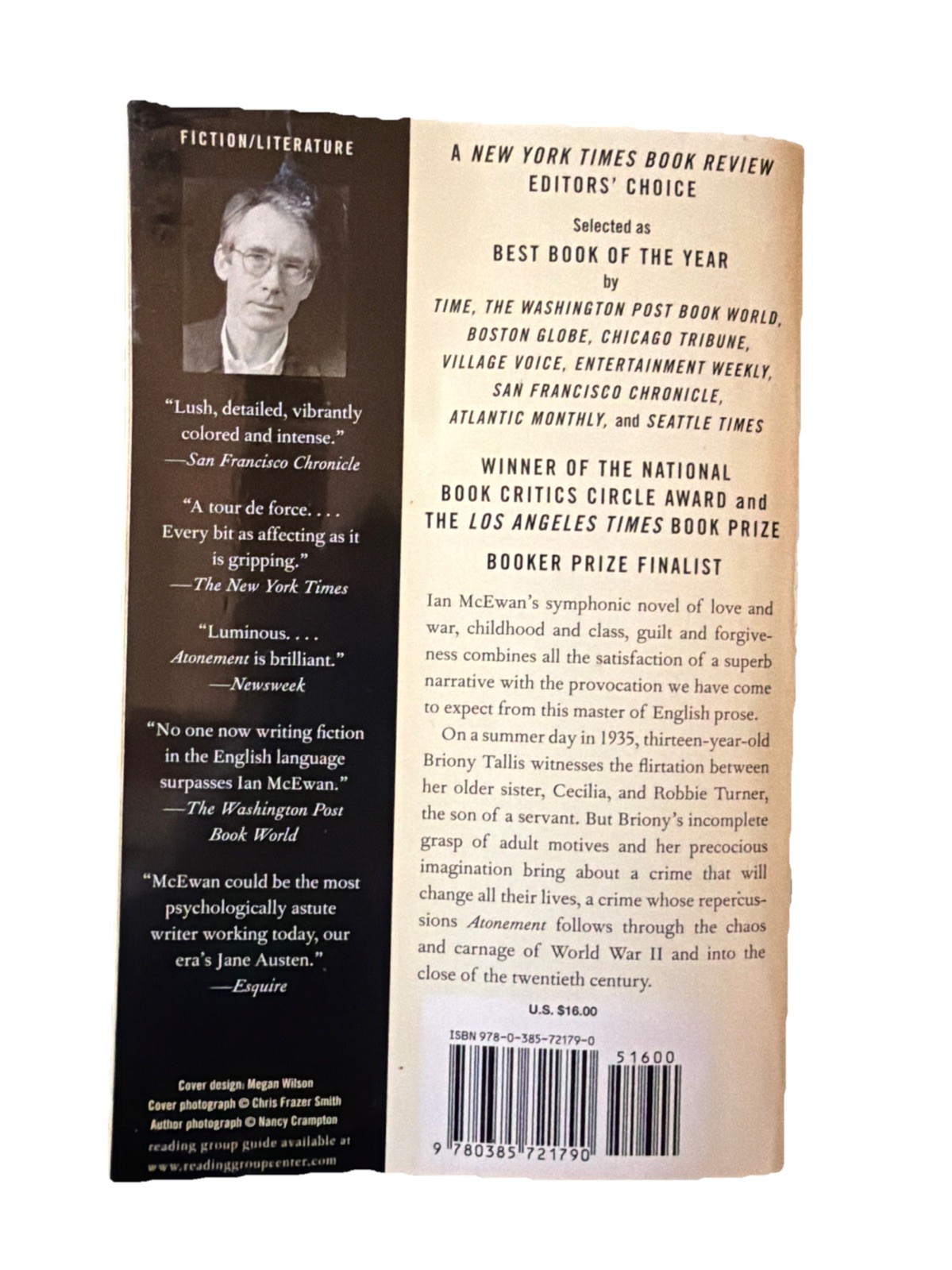 Atonement : A Novel by Ian McEwan (2003, Trade Paperback)