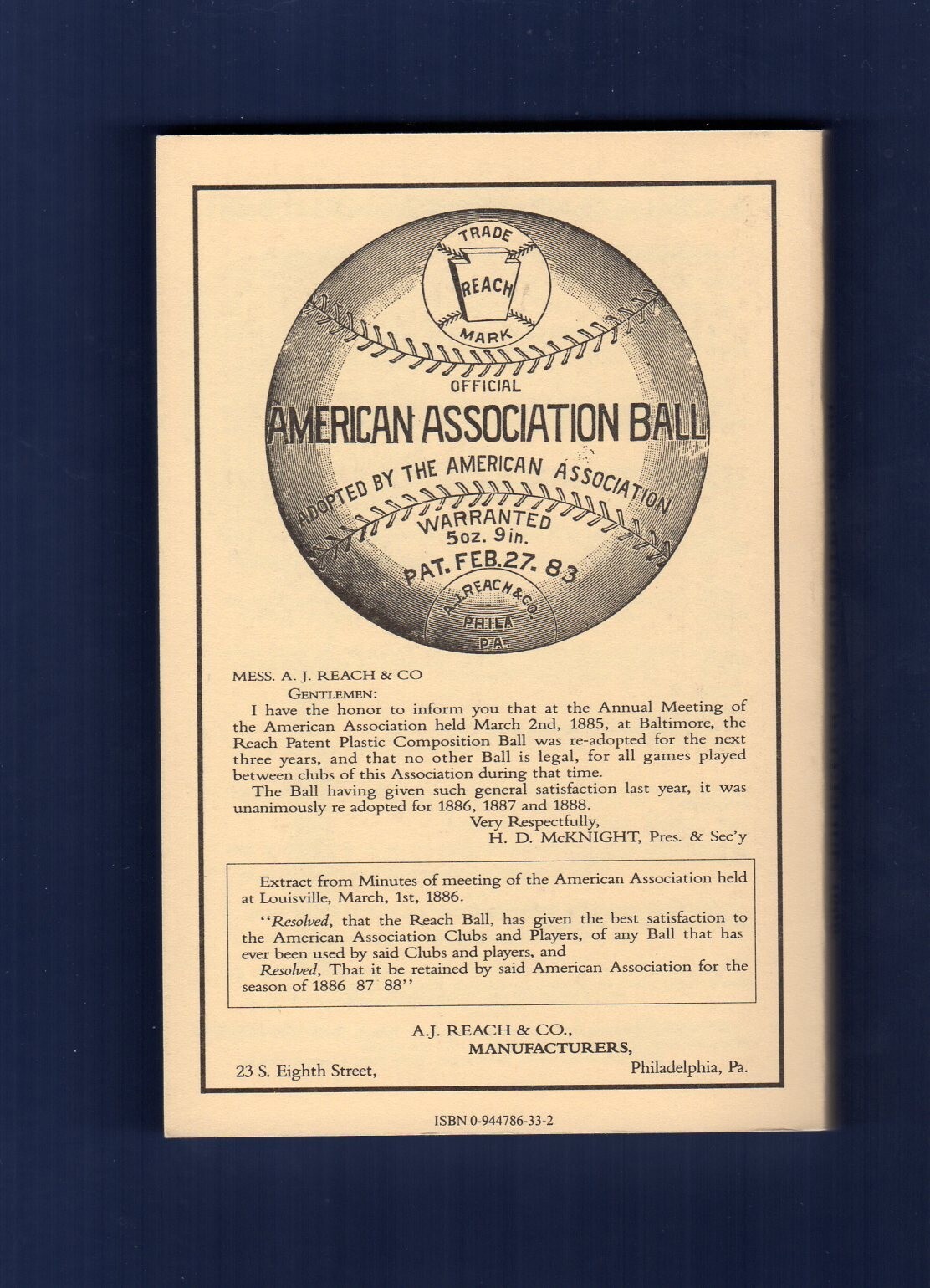 1886 REACH’S A.A. BASEBALL GUIDE ~ 1989 Horton P.C. | 180 pages ~Scarce REPRINT!