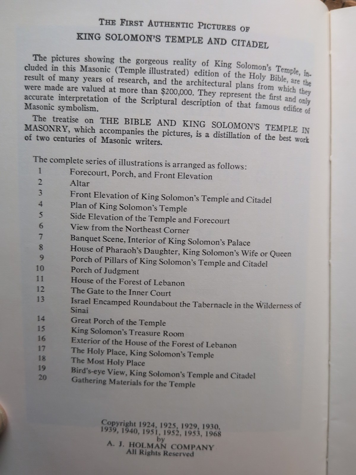 Holy Bible Temple Illustrated Edition King Solomon’s Temple Masonry Holman