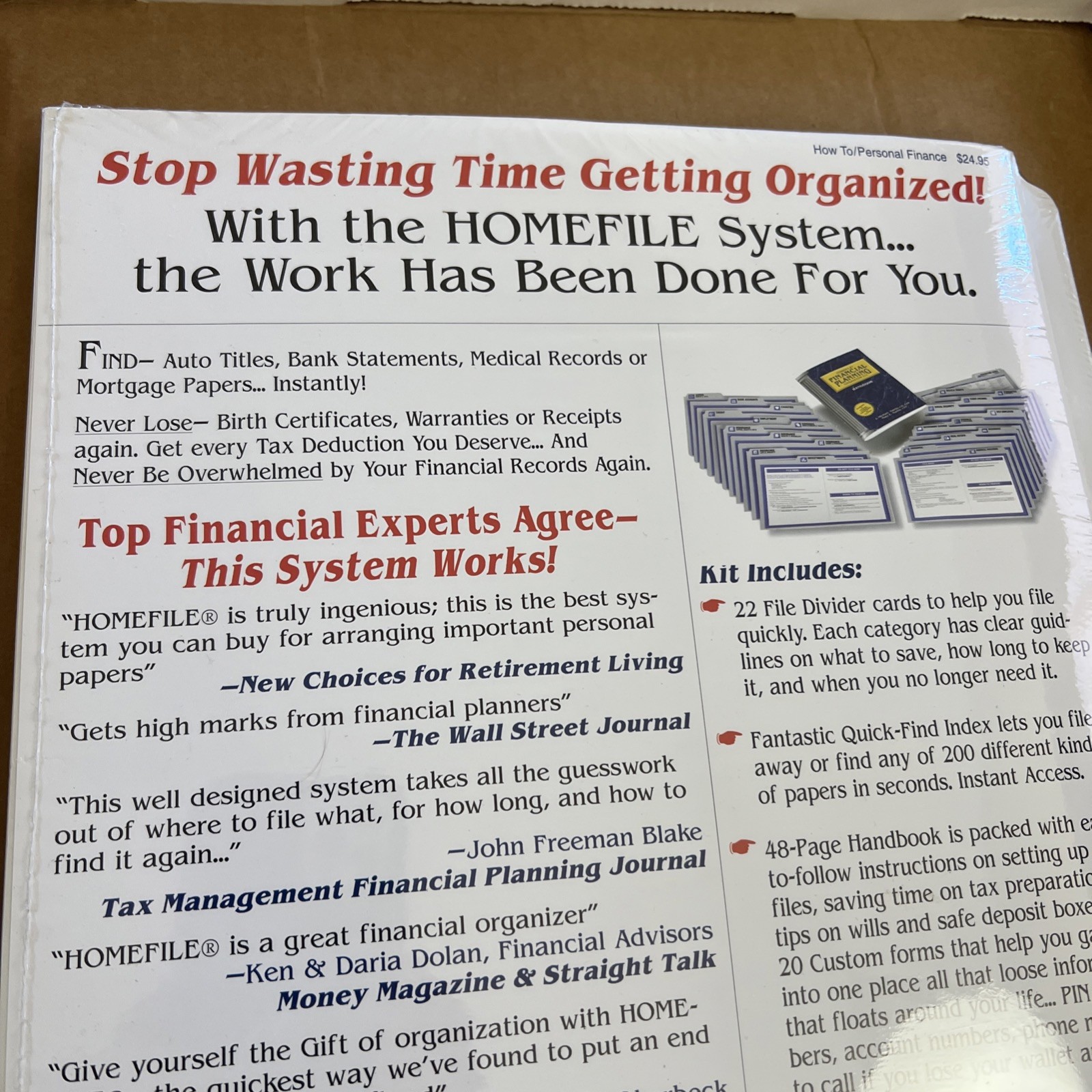 NEW HOMEFILE Financial planning organizer kit HANDBOOK Martin 2004 48 pages