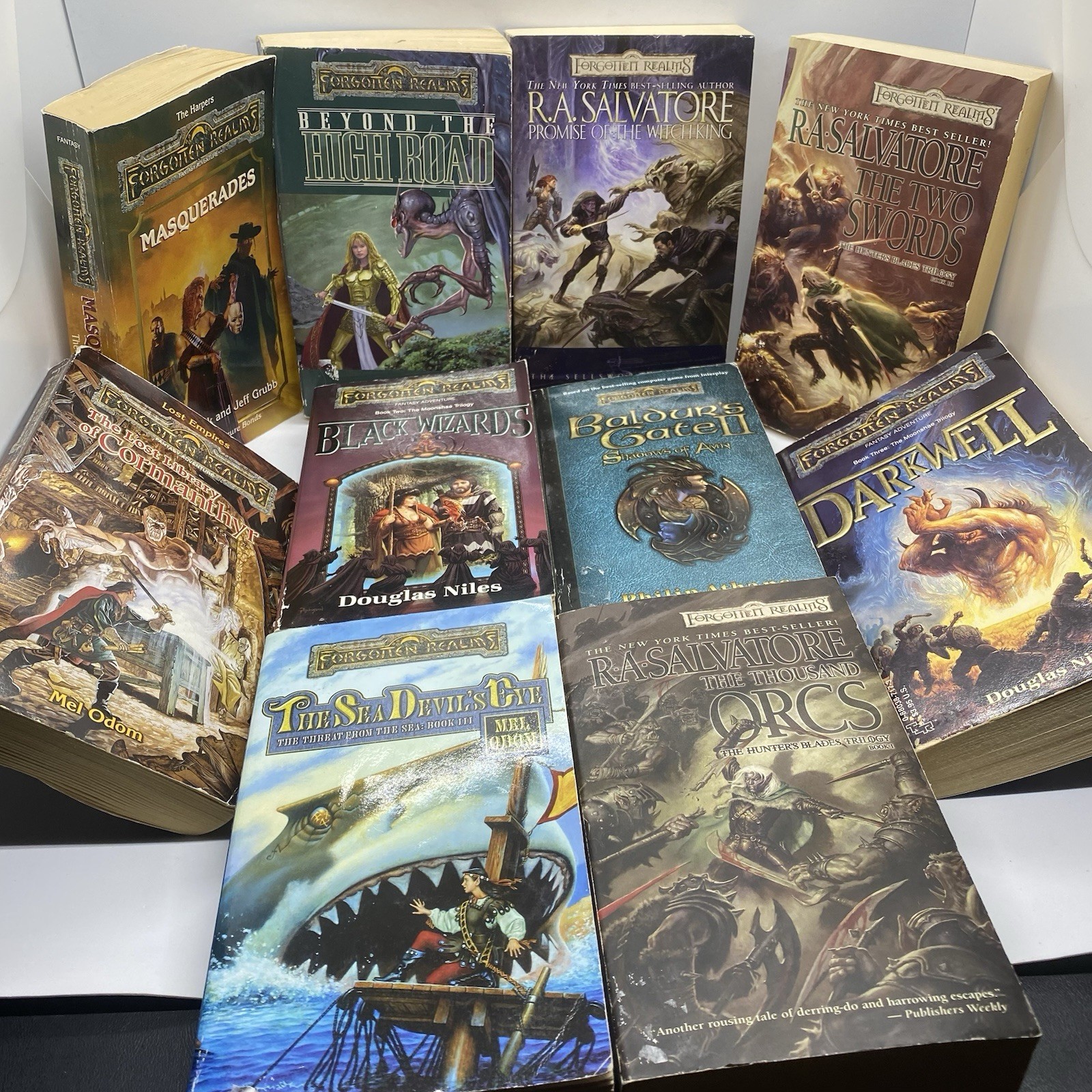 Forgotten Realms Book Lot 10 R.A. Salvatore Mel Odom Douglas Niles Paperback