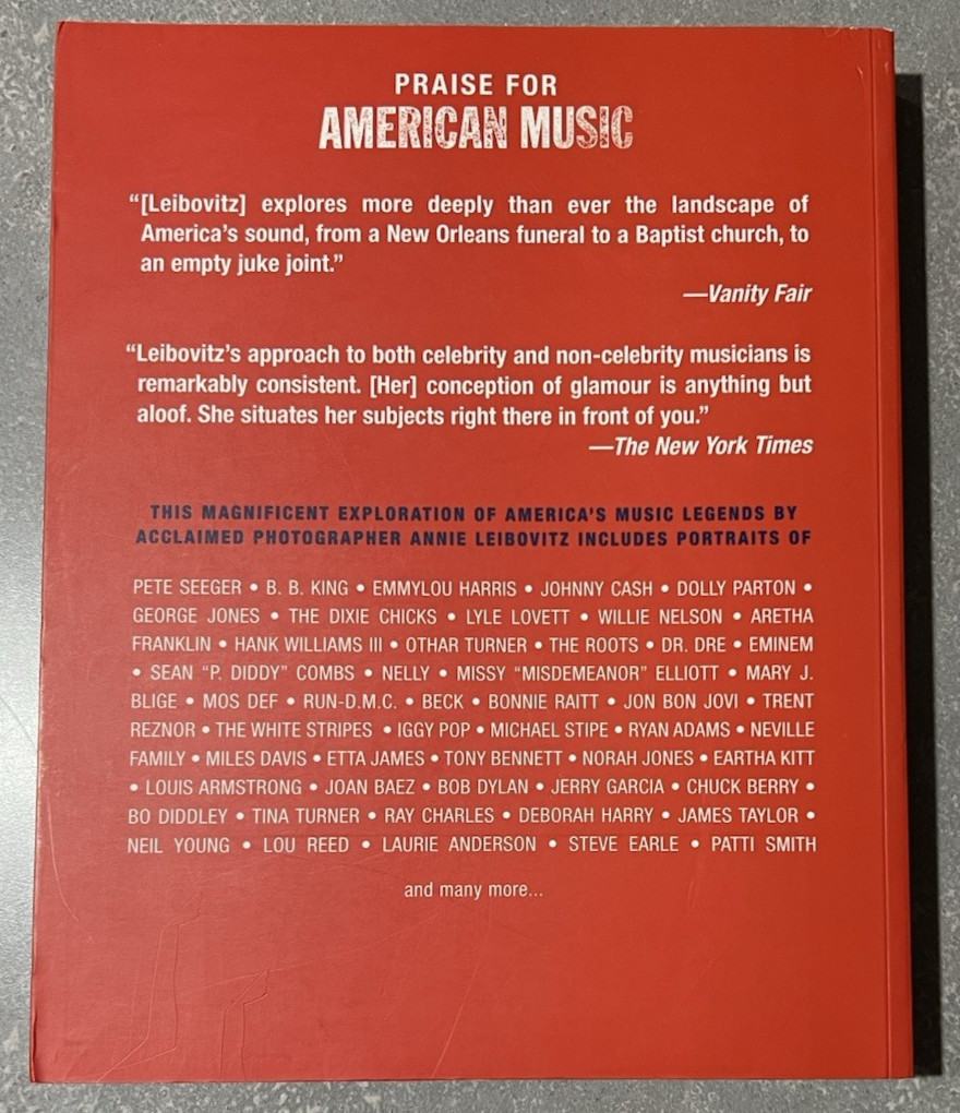 American Music by Annie Leibovitz, Random House, 2004, Very Good Paperback