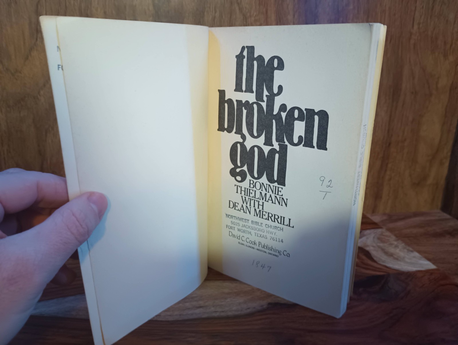 The Broken God Thielmann Merrill PB 1979 Cults Religion Cook David C.
