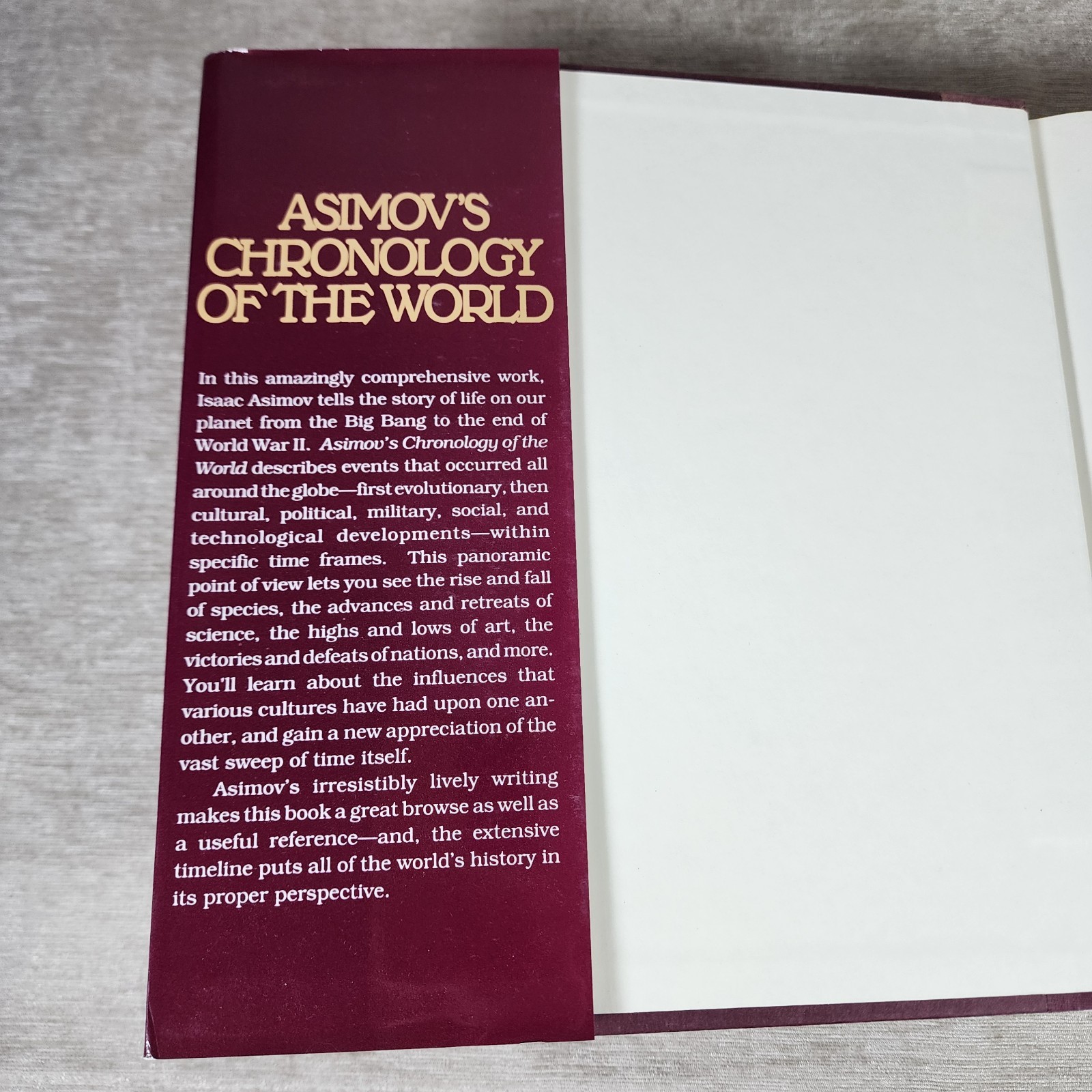 Asimov’s Chronology of the World HC From the Big Bang to Modern Times of 1991