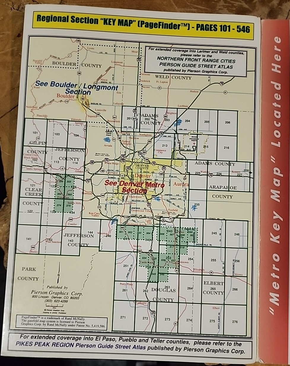 RARE Pierson Guides Denver Regional Street Atlas Map Book 1998 Edition