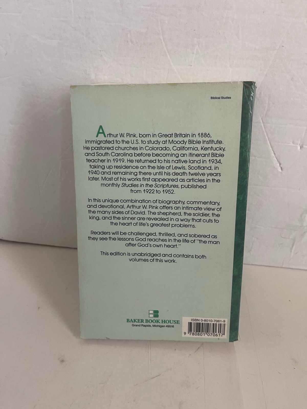 Life of David by Arthur W. Pink (1995, Trade Paperback 10th Printing)