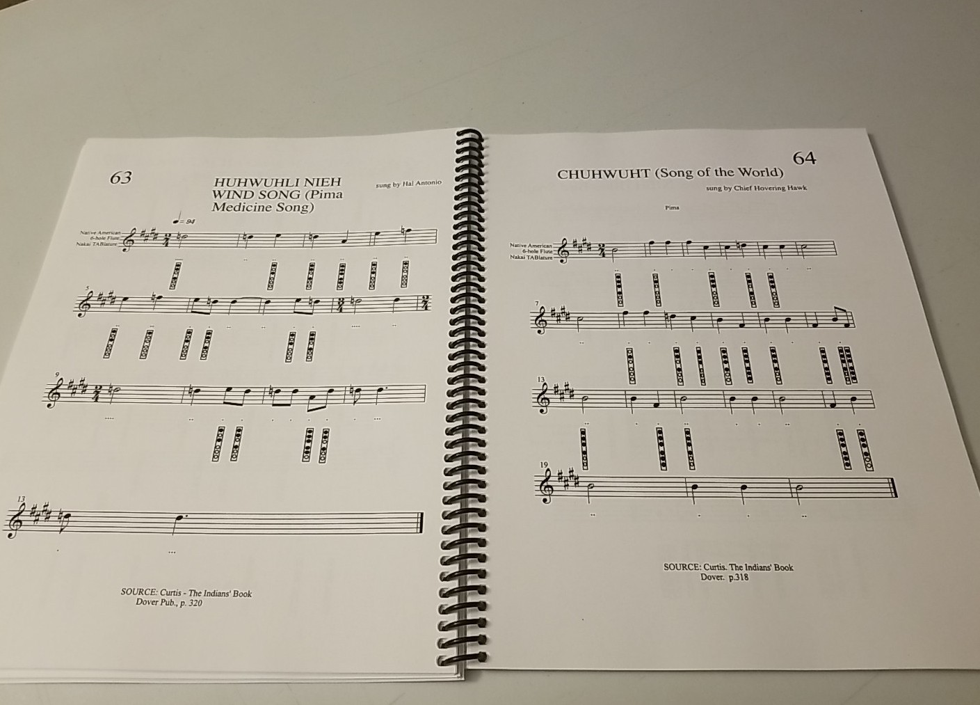 Native American Flute Song (Anishnaabe bbigon ngamwin) Spiral Paperback Music