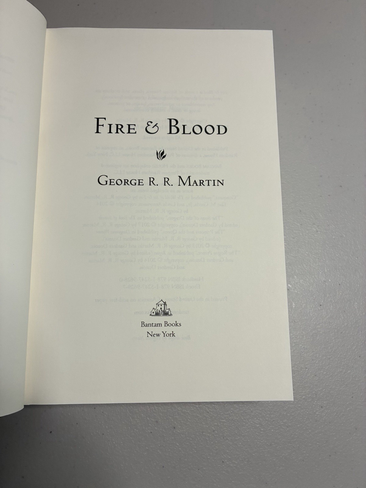 George R.R. Martin RR hardcover Book Fire & Blood 2018 1st Edition DJ Excellent