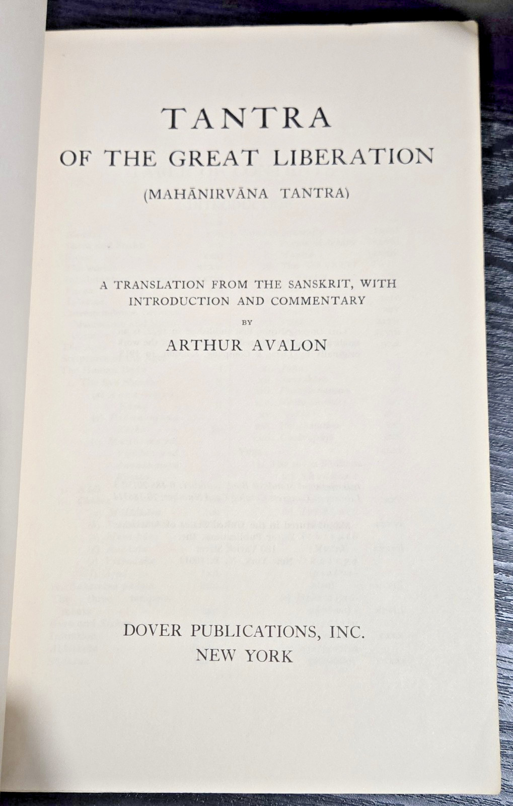 Tantra of the Great Liberation (English & Sanskrit Edition) 1972 PB – Acceptable