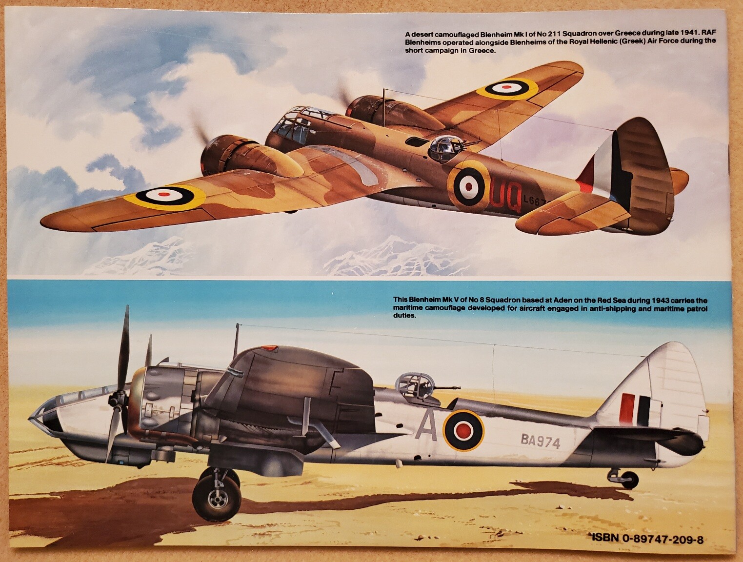 Bristol Blenheim in Action 1088 Aircraft Number 88 Squadron/ Signal Publication