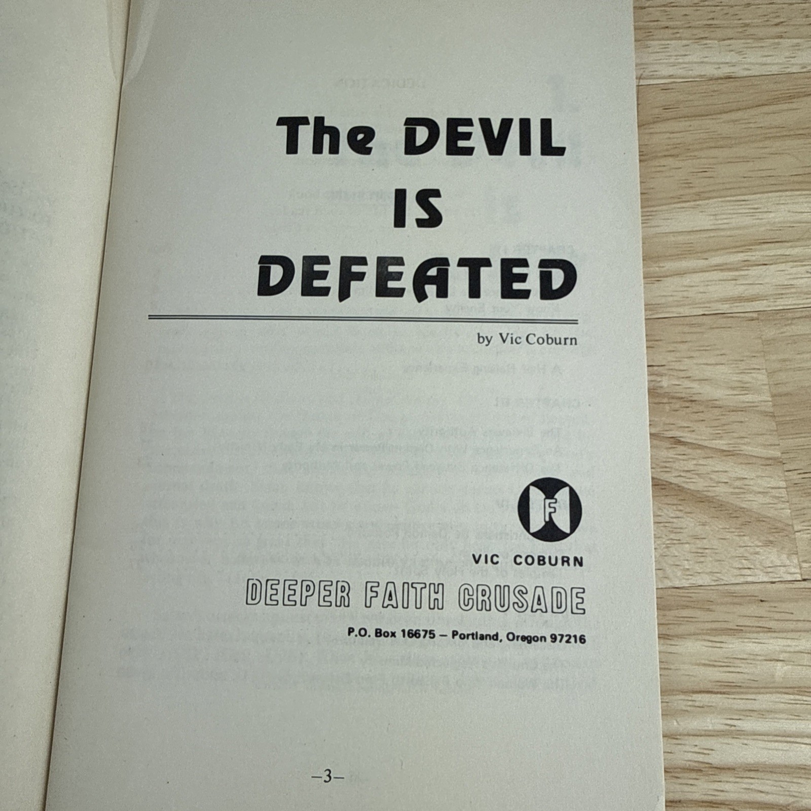 The Devil is Defeated – Vic Coburn – 1973 – 32 pages – Rare – Pentecostal