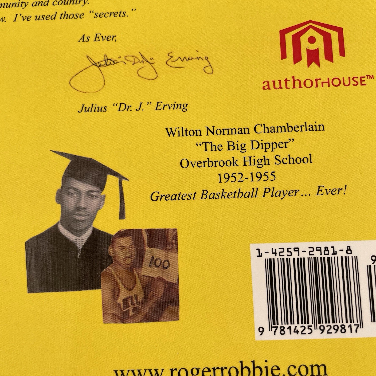 Roger Robbie Discovers Dr. J’s Secrets Signed Book Herb Rogers Jr 2006 Autograph