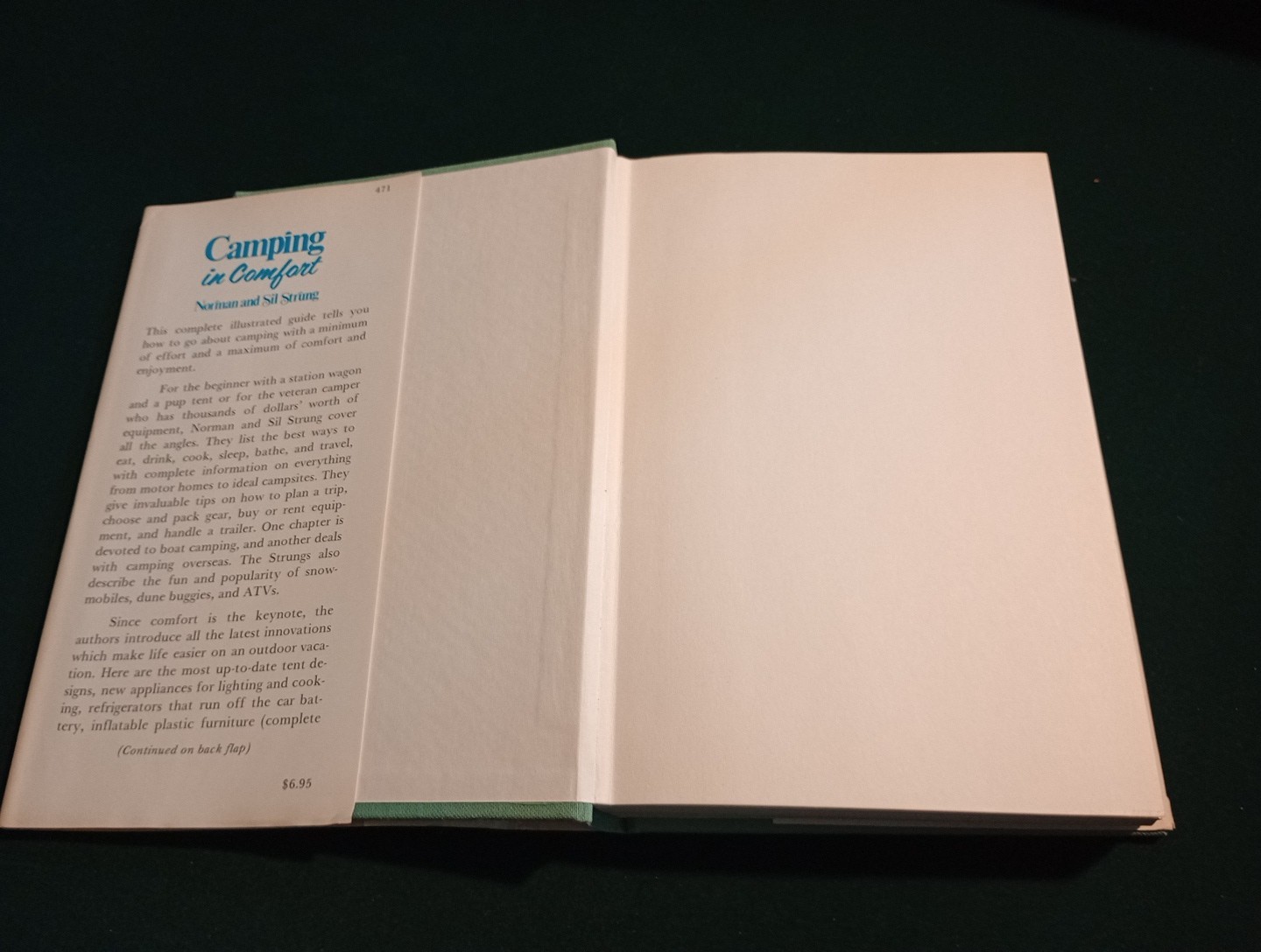 Camping In Comfort by Norman and Sil Strung (1971 Hardcover) Lippincott 1st Ed