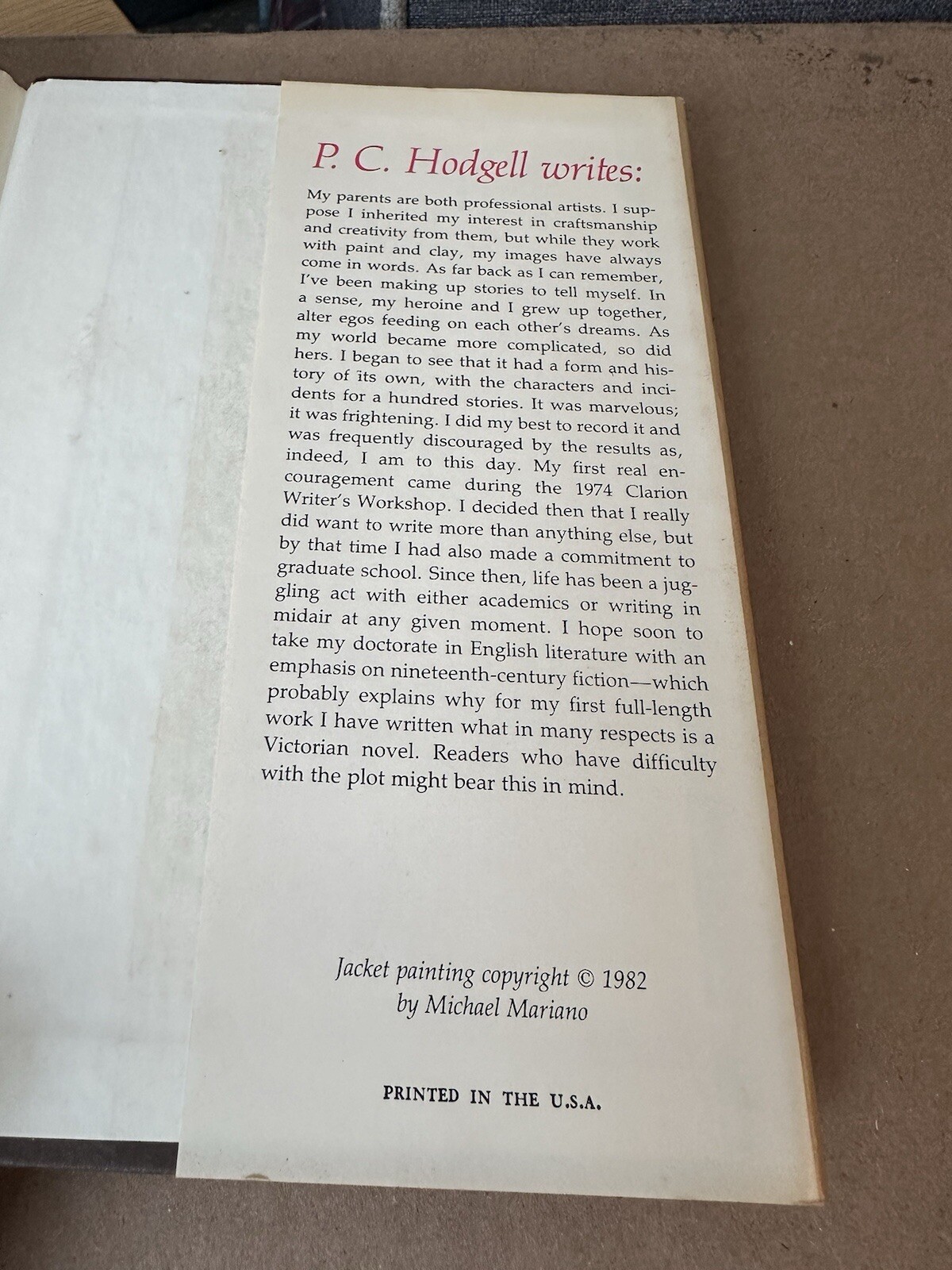 God Stalk, P.C. Hodgell Hardback Book Club 1982 Dust Jacket Sci Fi Fantasy