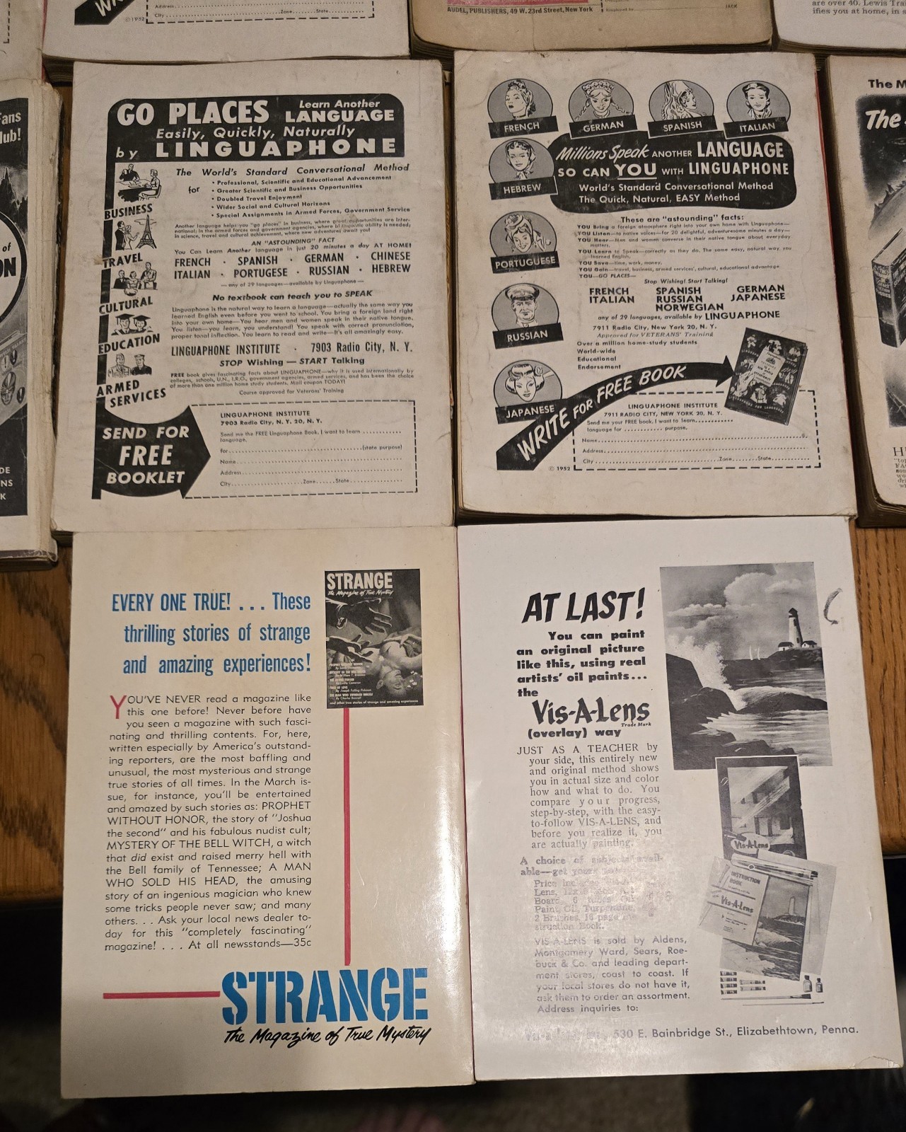Lot of 10 Different Vintage 1950’s Astounding Science Fiction Pulp Magazines