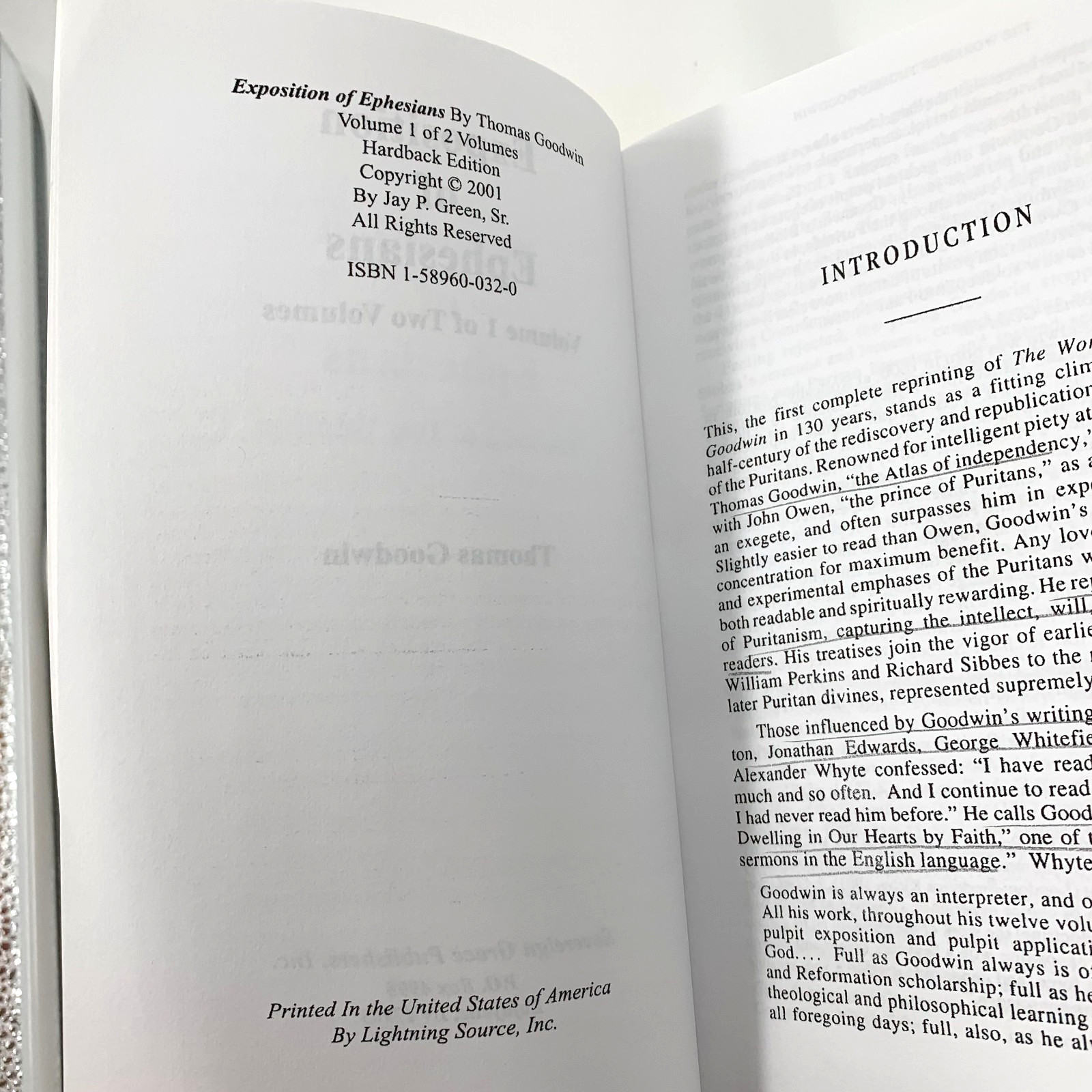 Exposition of Ephesians – by Thomas Goodwin – Vol 1. – PB 2001
