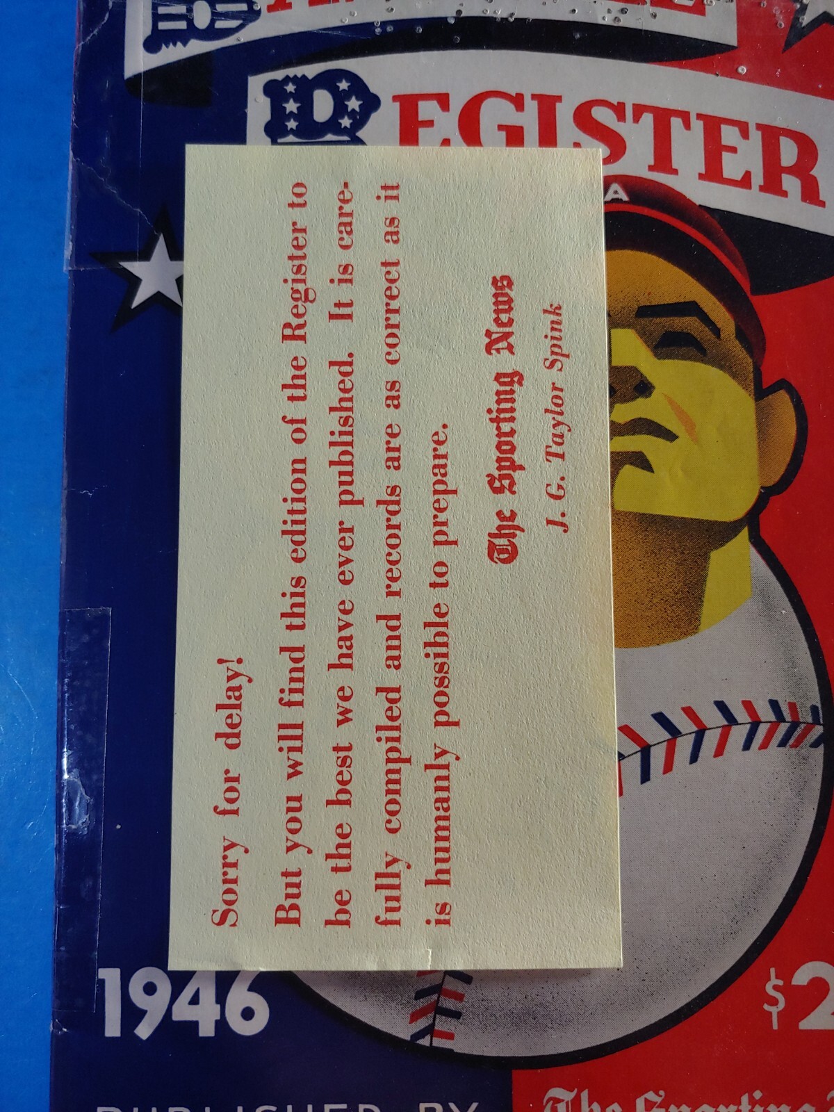 1946 TSN BASEBALL REGISTER, tape on spine, awesome content 288 pages