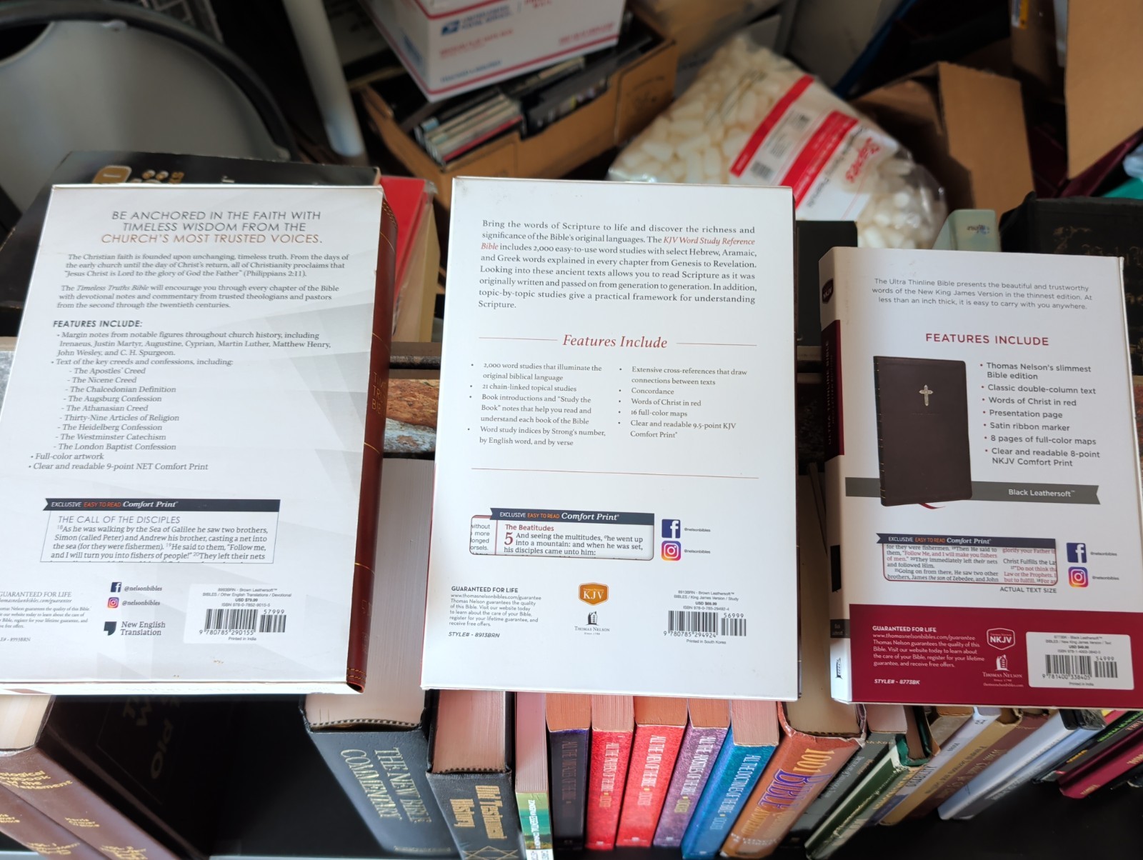 MINISTER’S BIBLE & BOOK LOT J4: 4 Bibles/Theology/History/Reference/Sermons WOW