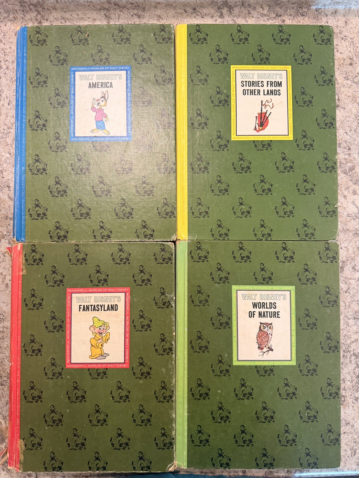 VTG The Wonderful Worlds of Walt Disney 4 Book Boxed Set Golden Press 1965 color