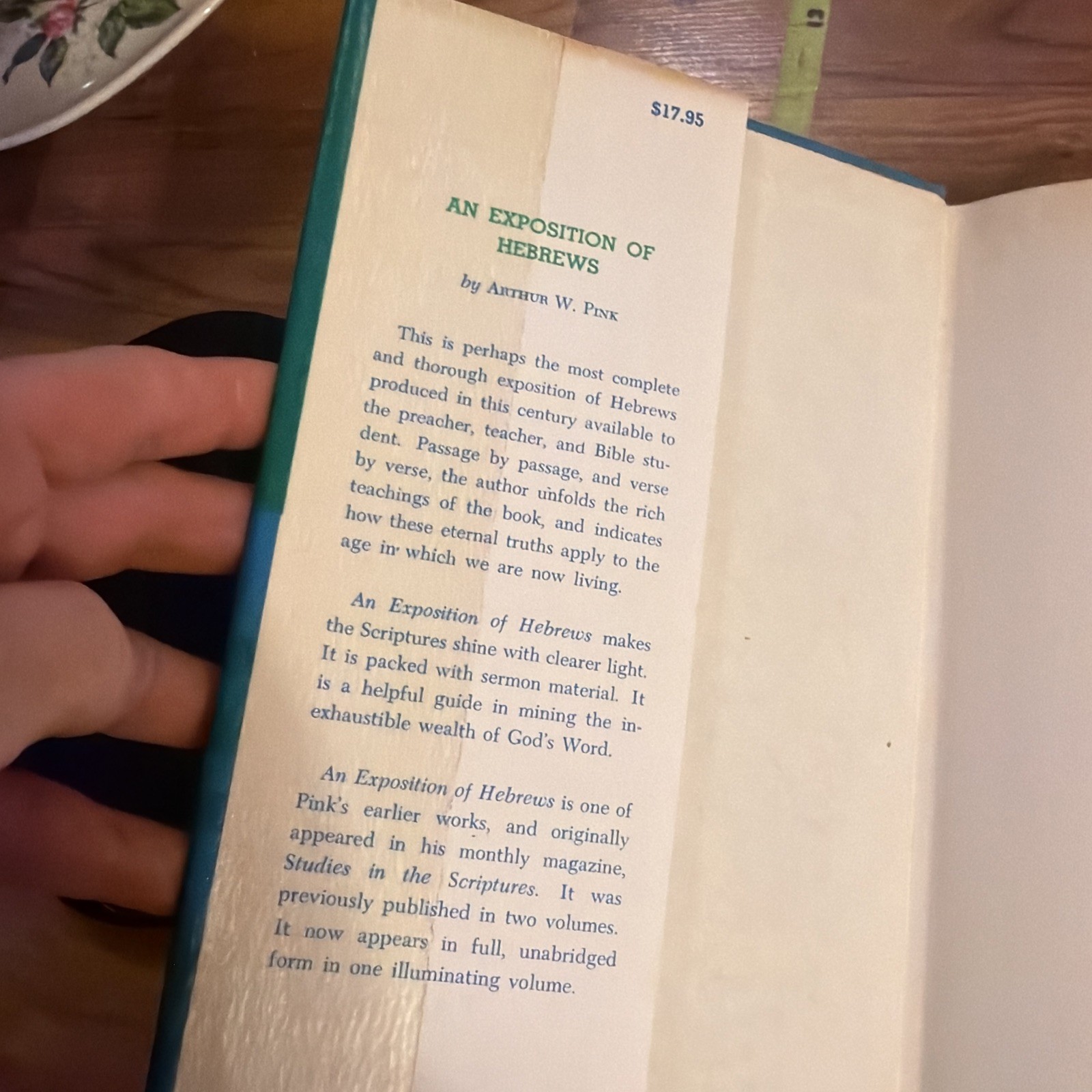 An Exposition of Hebrews by Arthur W. Pink 1979 Hardcover tenth printing HCDJ