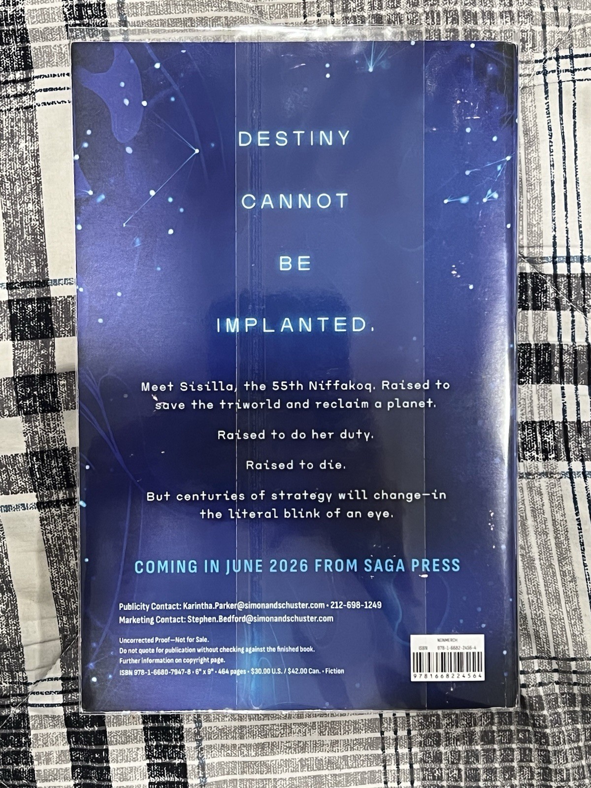 The Sixth Nik by Daniel Kraus – Advance Reader’s Edition/Copy ARC