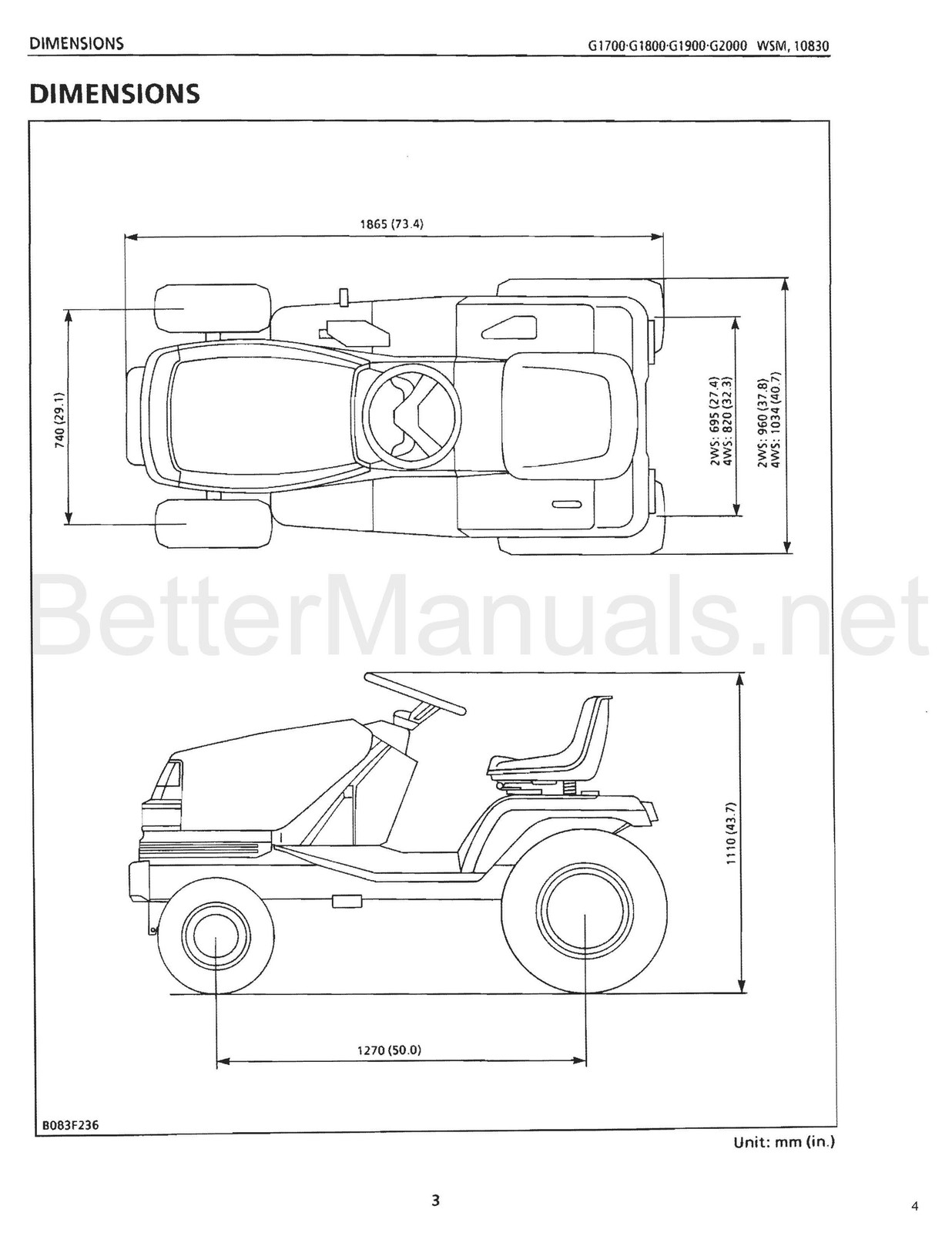 KUBOTA G1700 G1800 G1900 G2000 Service Manual – BOUND – COVERS – XL FOLDOUTS