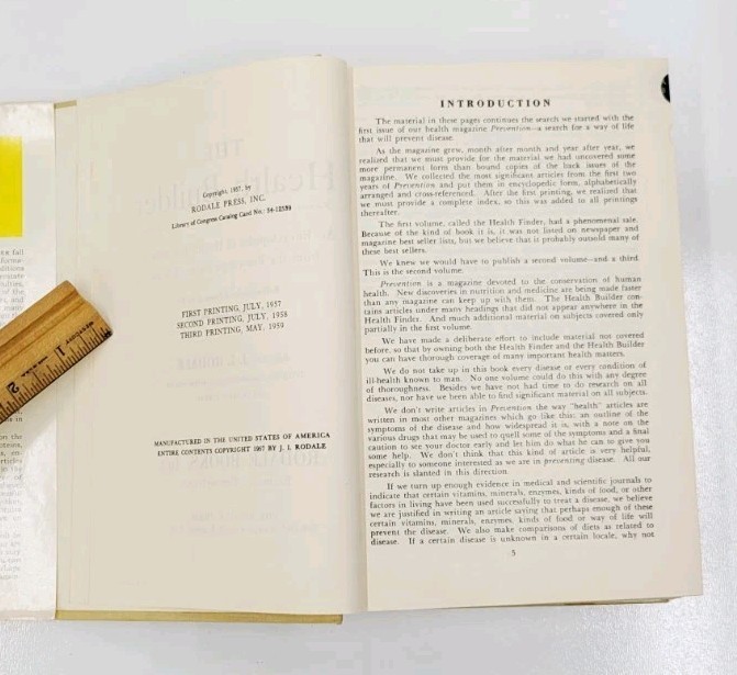 Vintage 1957 The Health Builder by J.I. Rodale, Illustrated Health Encyclopedia